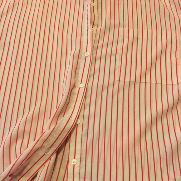 Pink striped button up down top - Picture 5 of 5